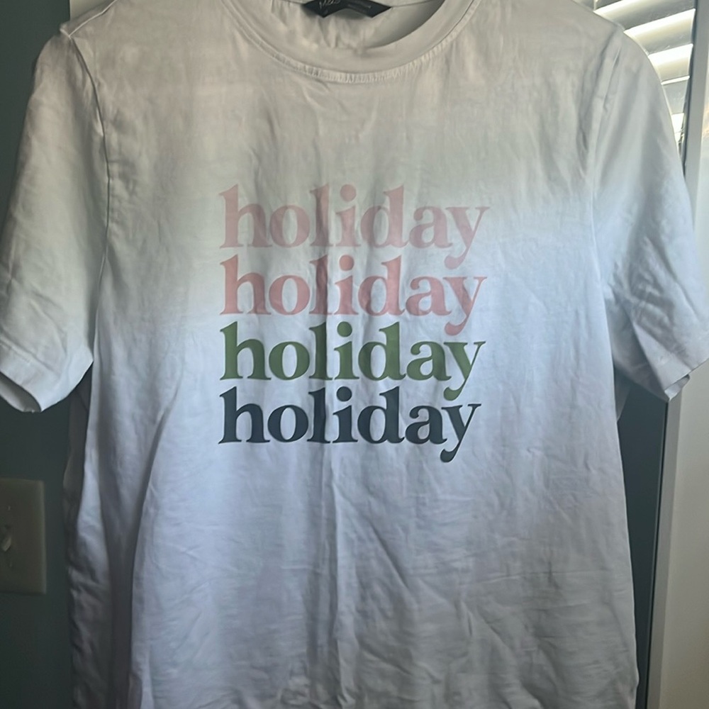 White holiday graphic tee